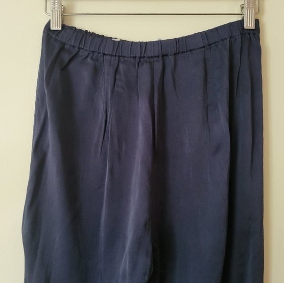 Vince Satin Navy Blue Lounge Pants Jogger Size Small - Picture 4 of 9